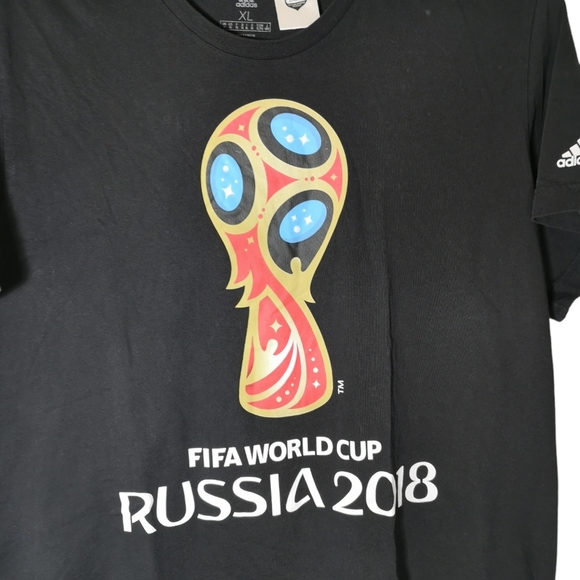 Adidas FIFA World Cup 2018  Emblem Tee  Men's  T-Shirt  Size XL   Black - Picture 6 of 10